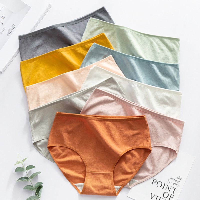 M-XL 9 Colors Cotton Panties Women Seamless Briefs Simple Mid-Rise Sexy Lingerie Girl Panty Breathable Female Underwear